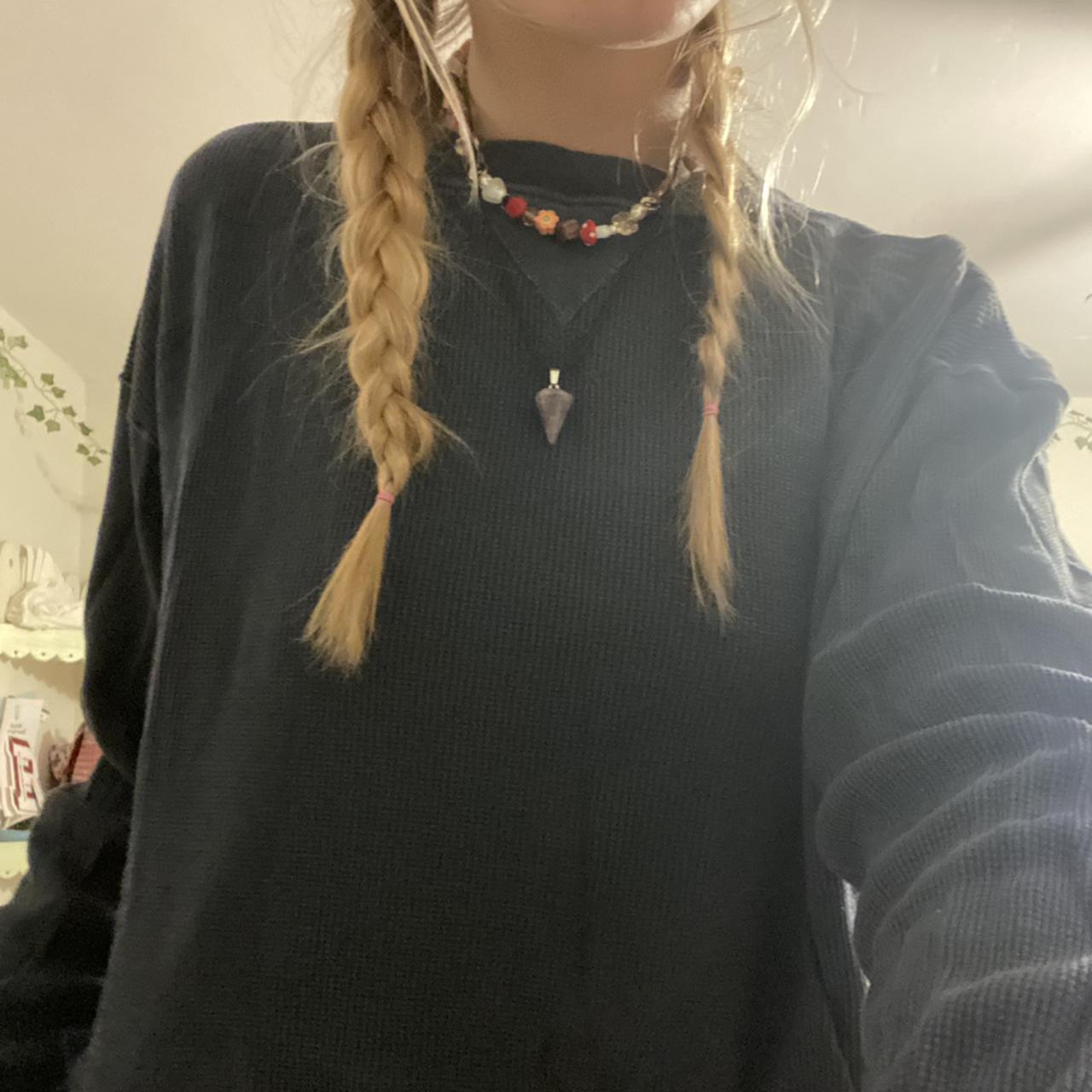 brandy melville cropped thermal long sleeve top... Depop