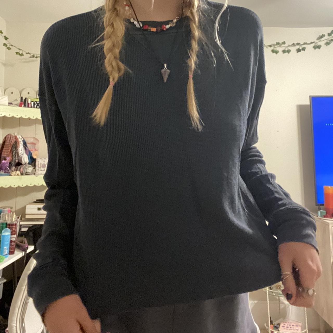 brandy melville cropped thermal long sleeve top... Depop