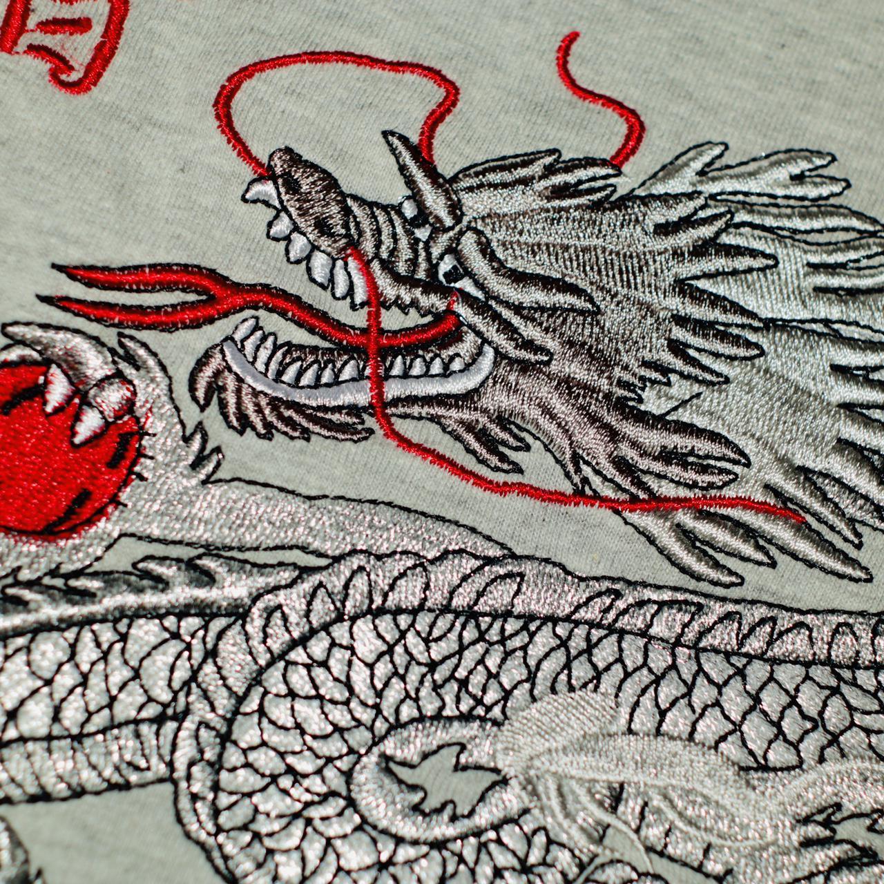vintage hong kong china embroidered dragon graphic t... - Depop