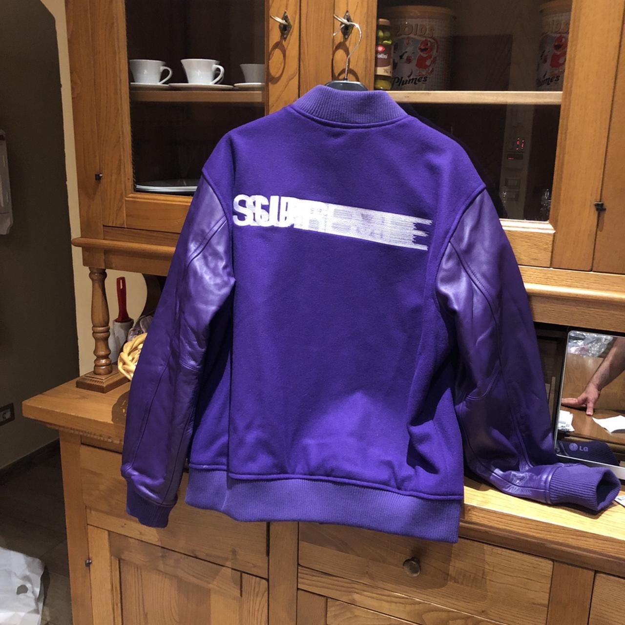 Supreme motion logo varsity cheap jacket purple