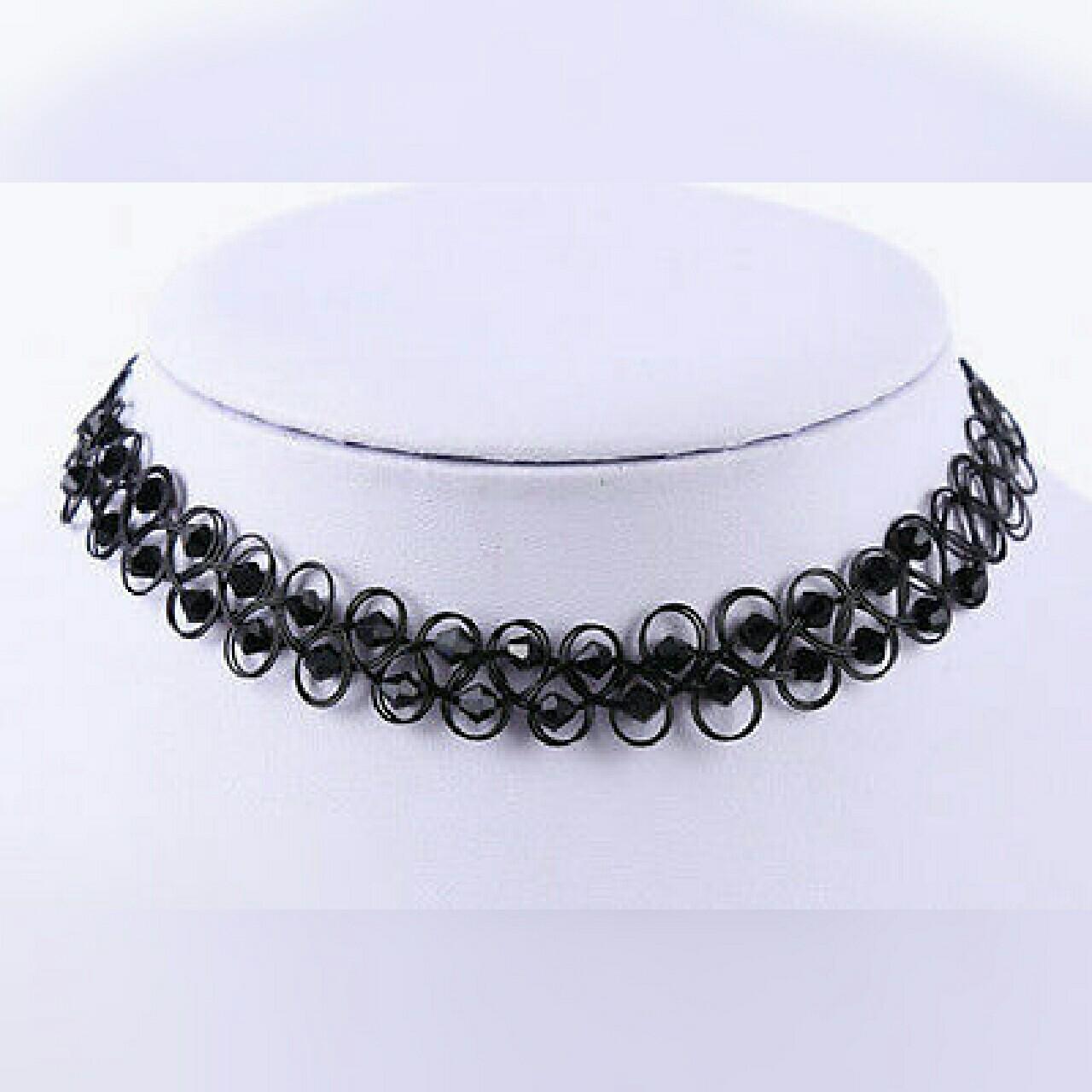 Black rhinestone tattoo choker $8