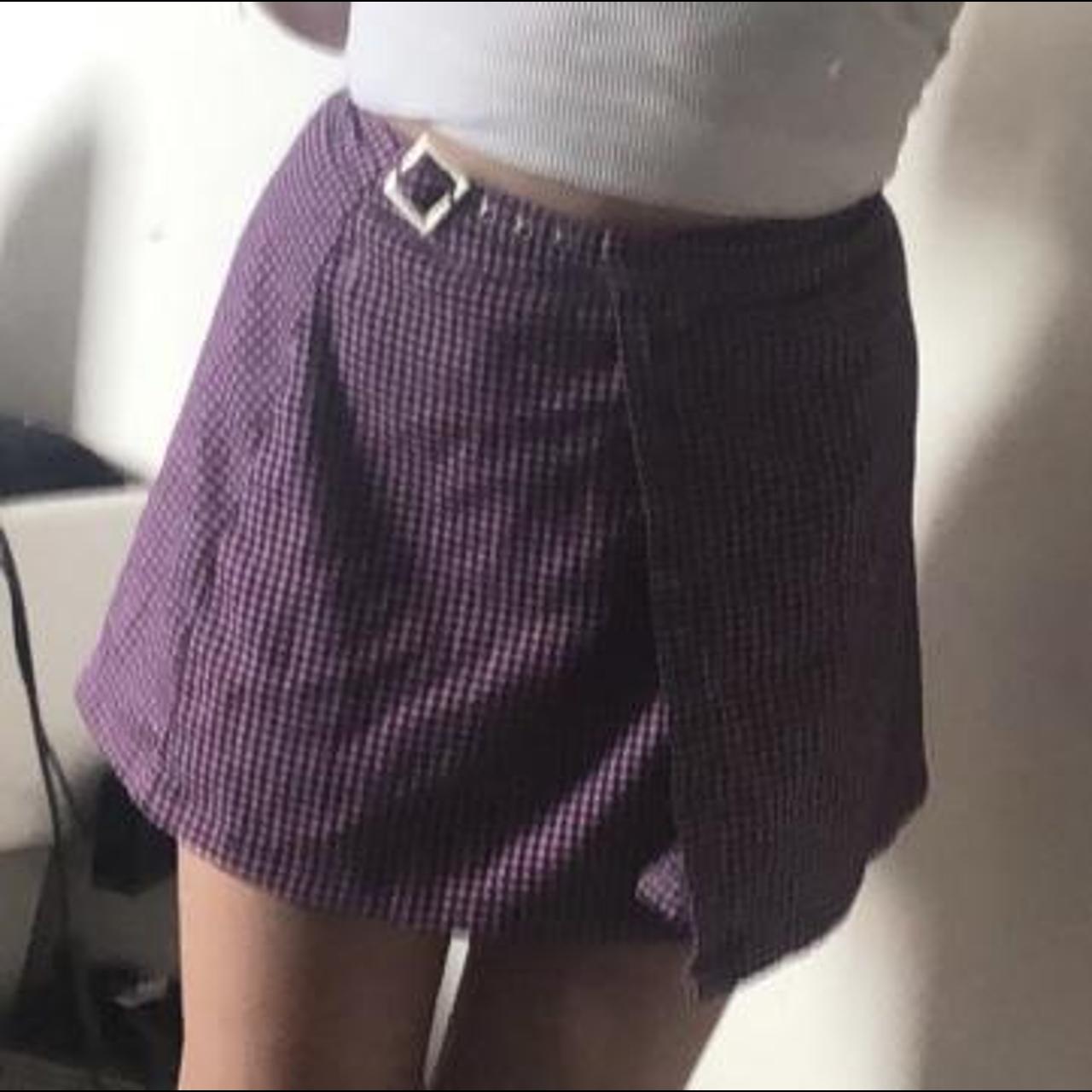 Pink/purple brandy Melville wrap skirt with... - Depop