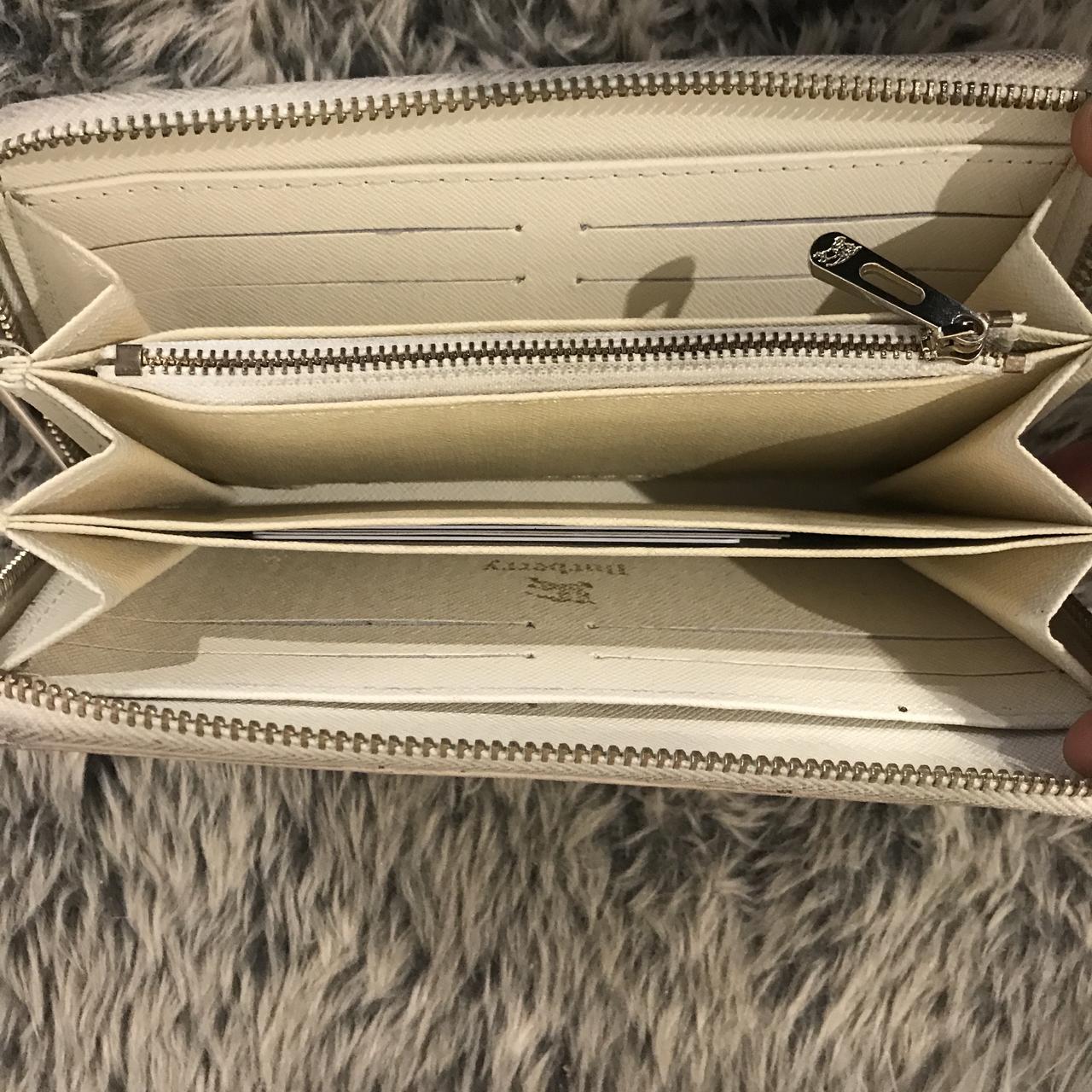 Burberry long wallet leather with canvas Like new - Depop