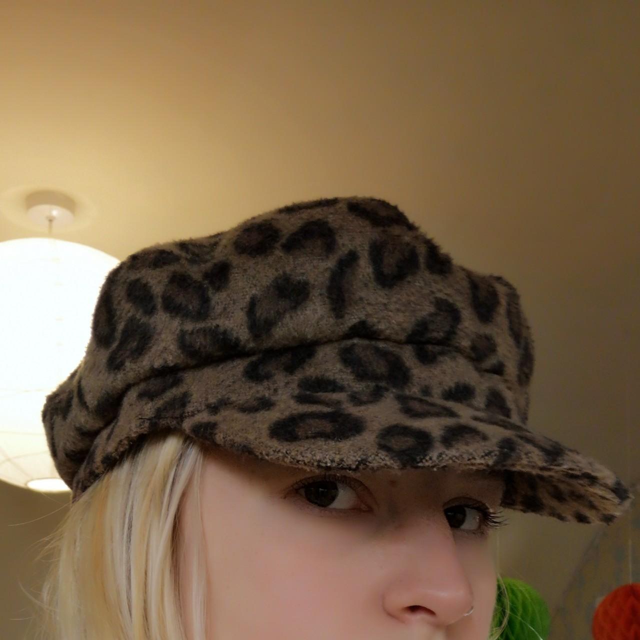 Fluffy Leopard Print Hat Cap Bucket... - Depop