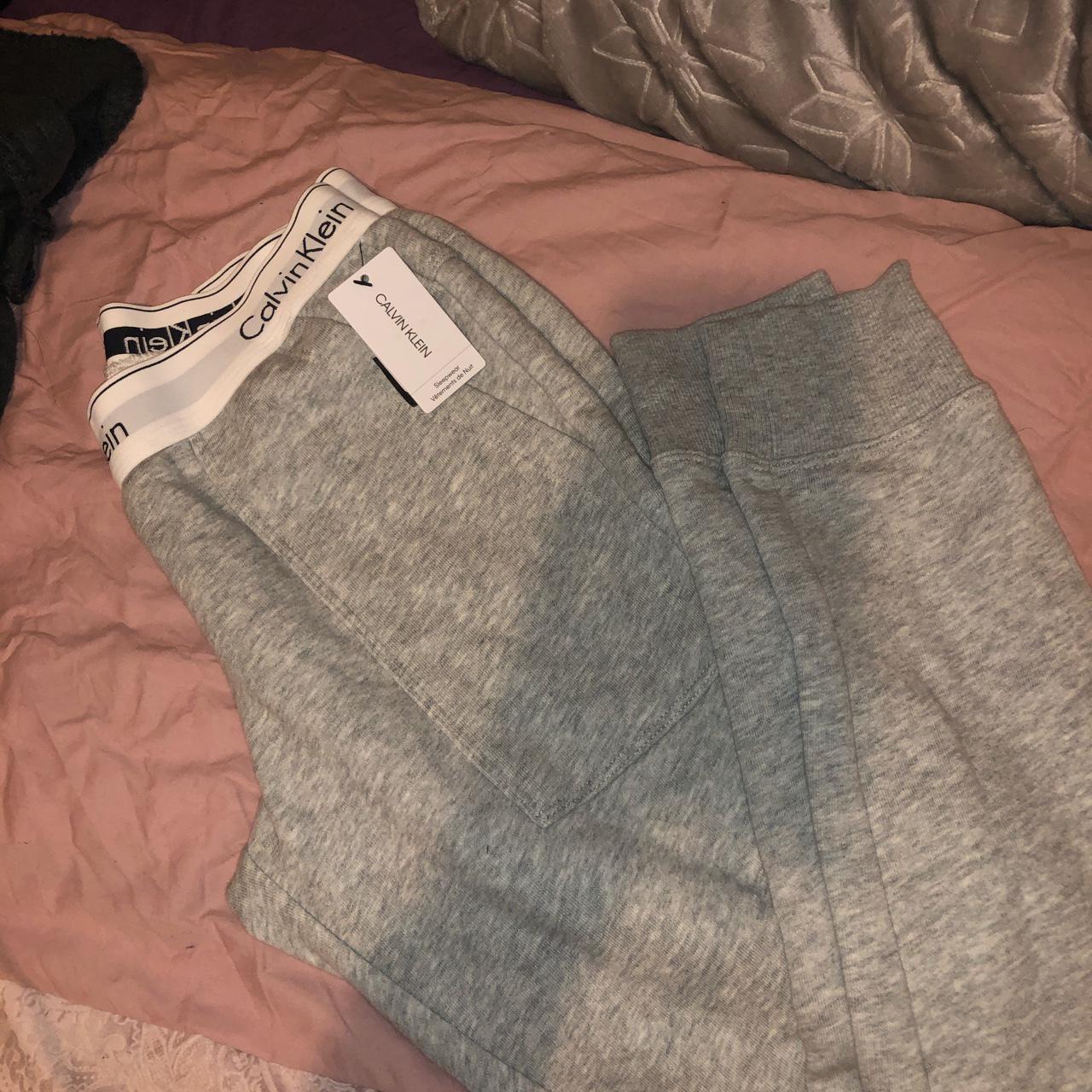 Women's Calvin Klein Sleepwear Sweatpants Gray And Black Size