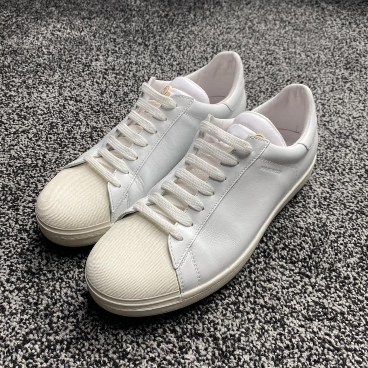 Mens white sales moncler trainers