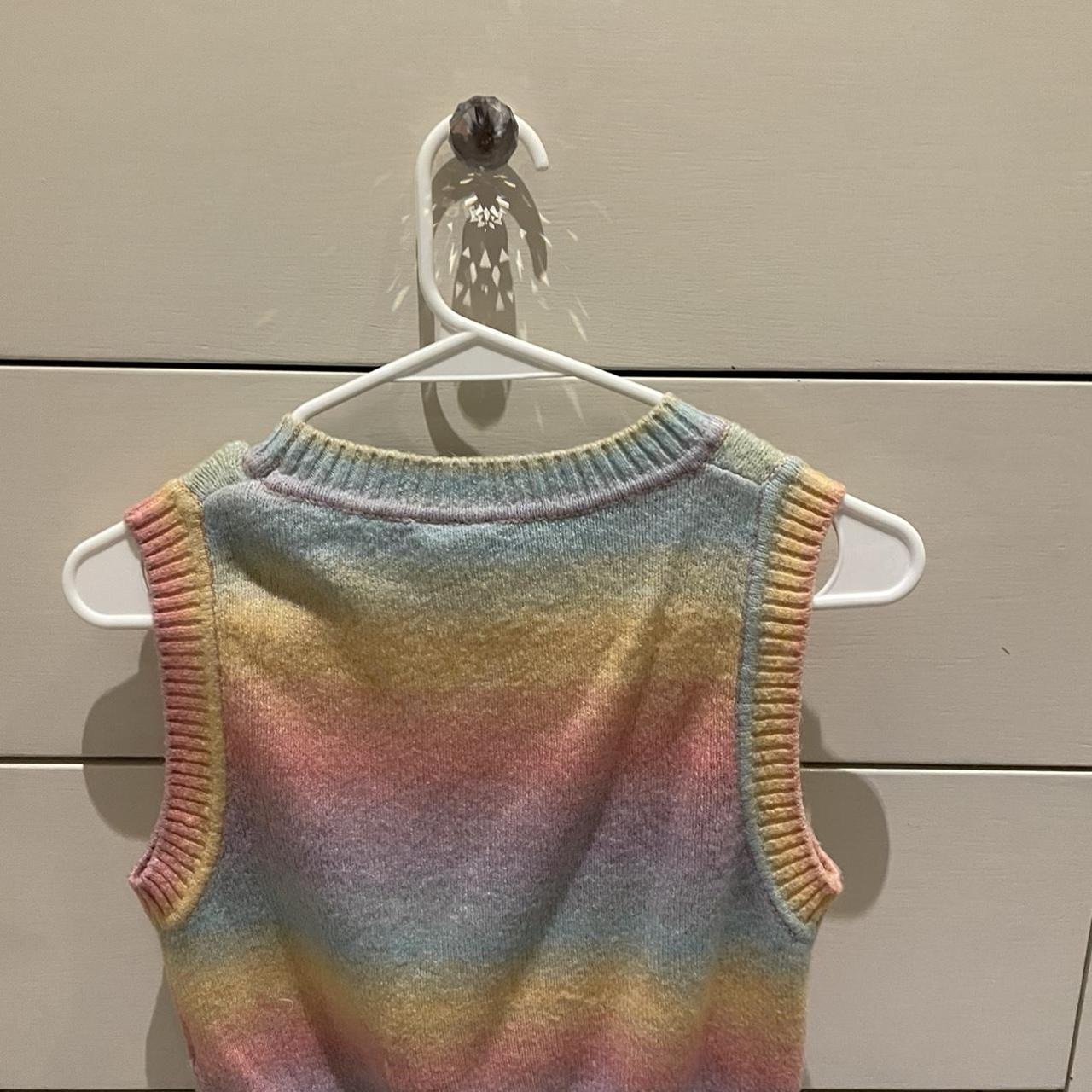 Rainbow pastel sweater vest Depop