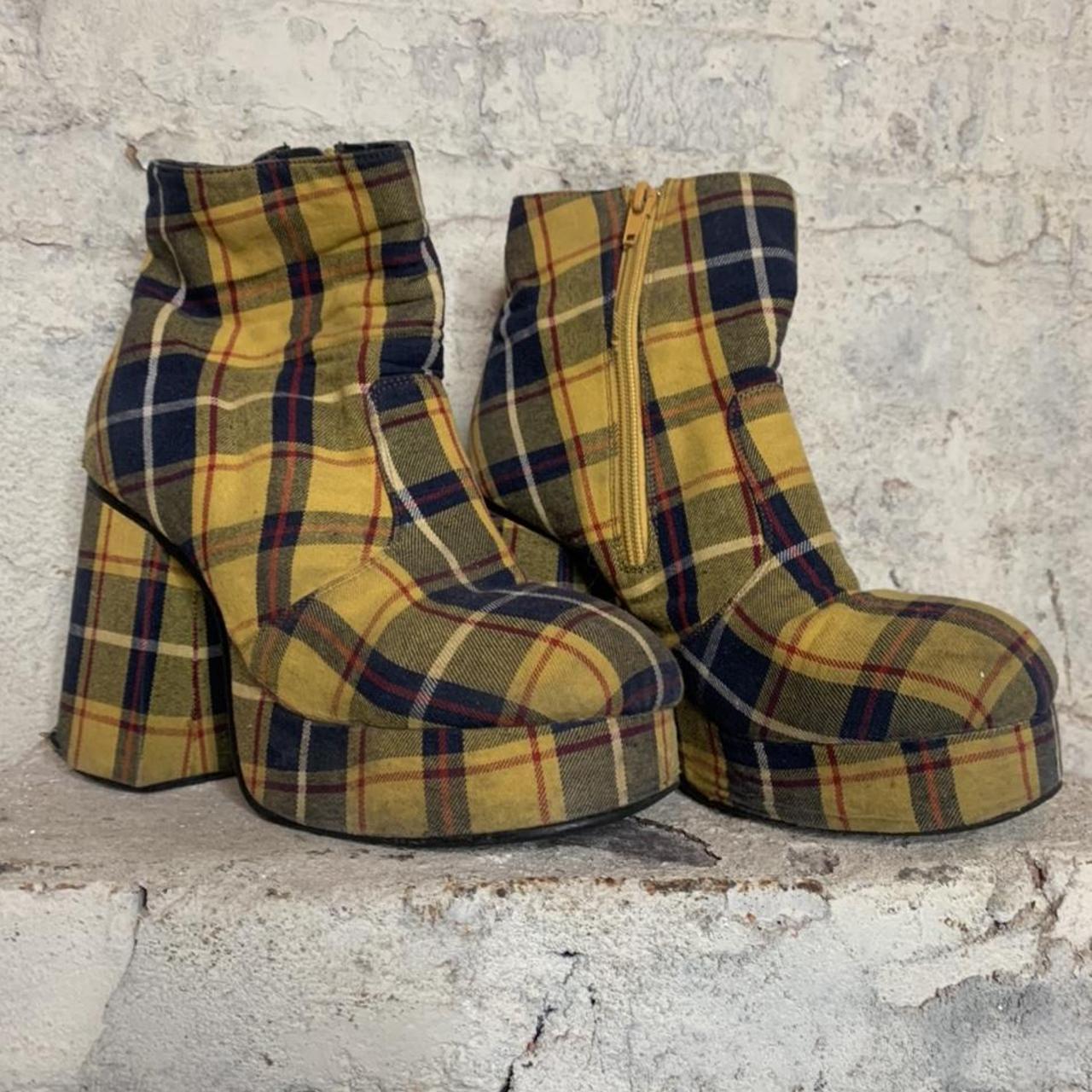 yellow plaid shoes