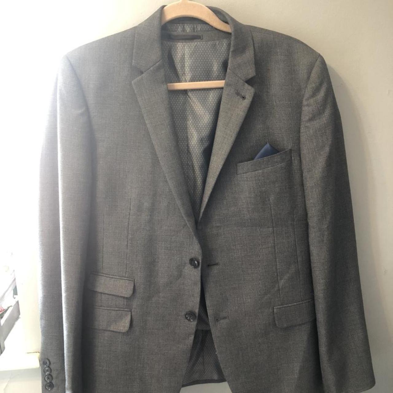 Grey Mens Slater Suit Jacket and Waistcoat Size 38 Depop