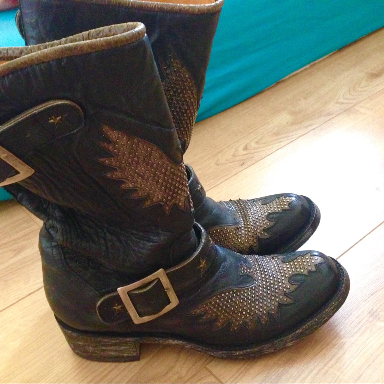 Moto Mexicana brown leather boots