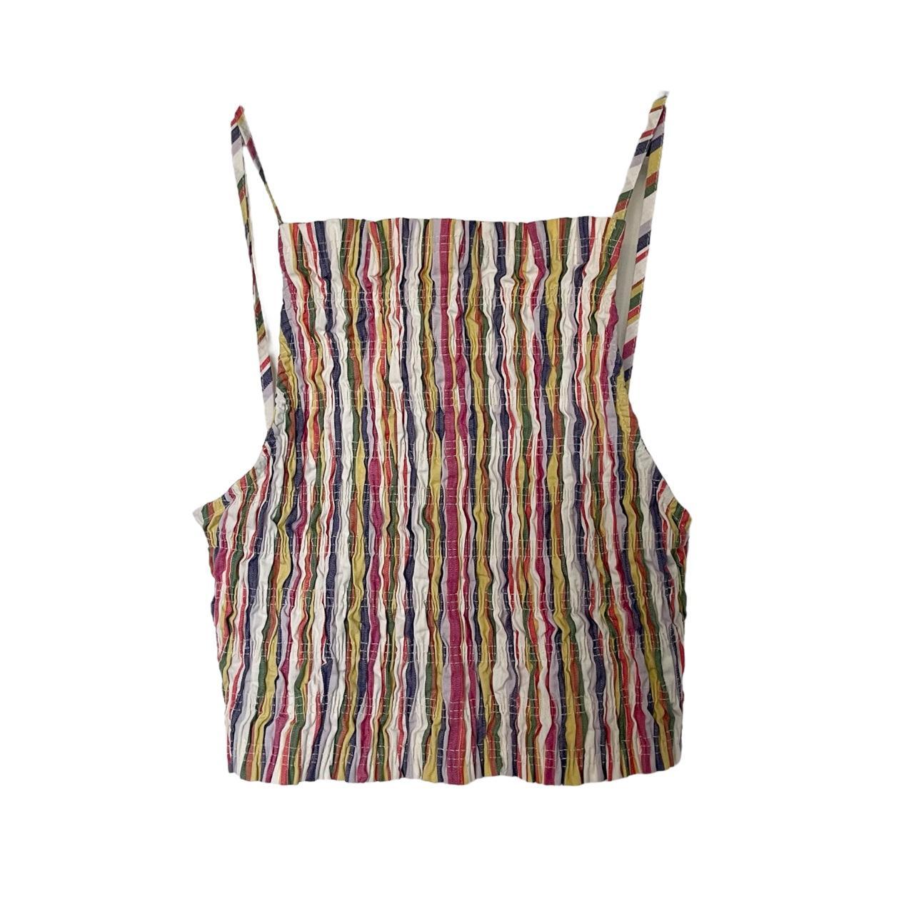 Zara summer boho color stripes crinkle cotton... - Depop