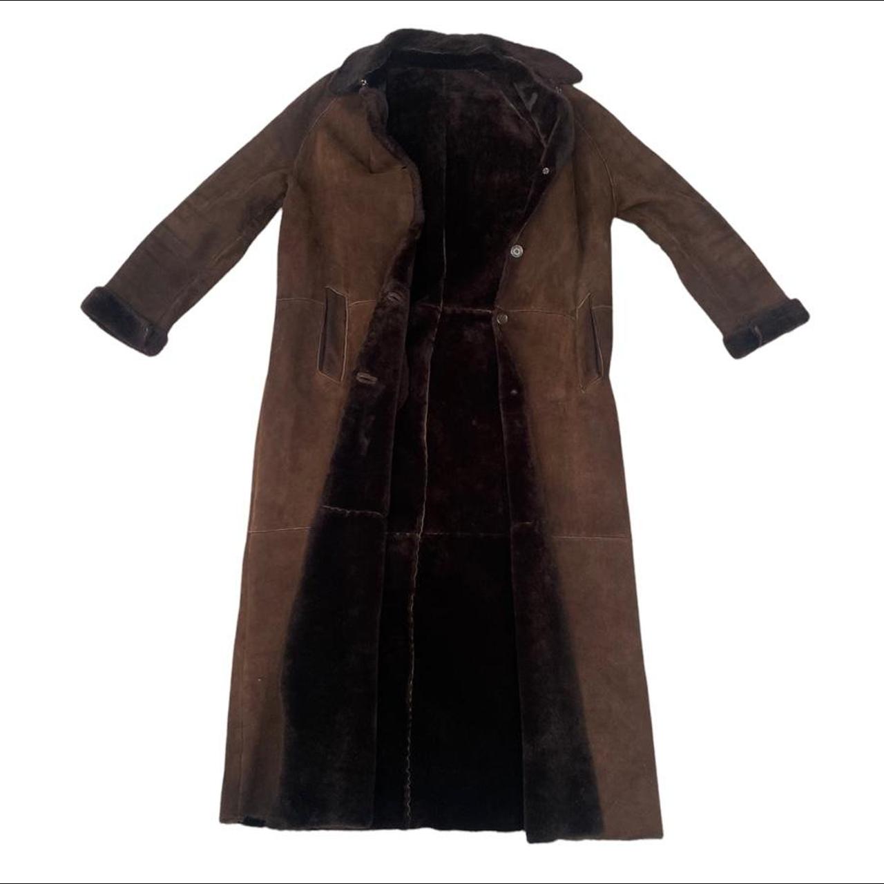 Burberry brown sheepskin shearling leather coat size... - Depop