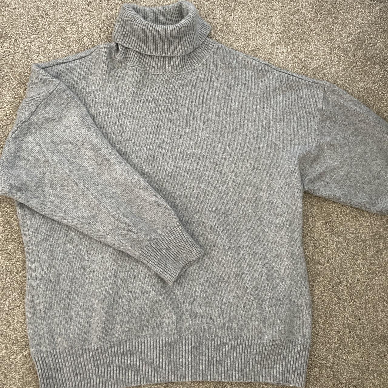 Zara grey roll neck jumper size M cosy warm winter... - Depop