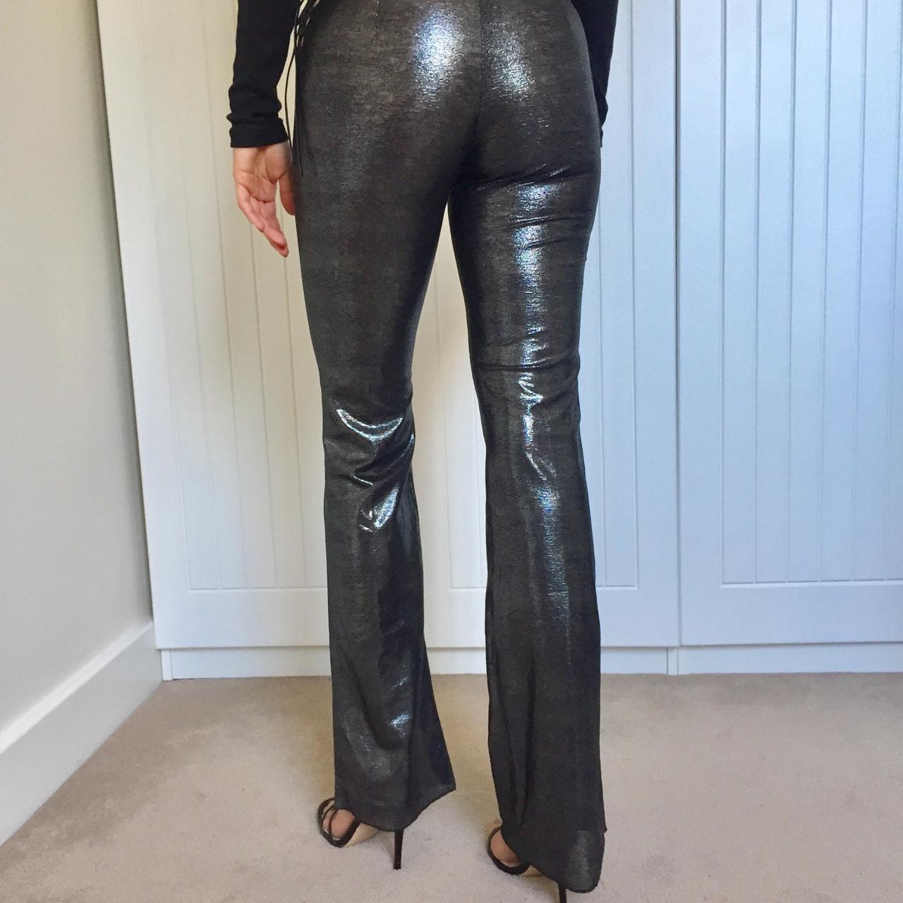 Women's Silver Trousers | Depop