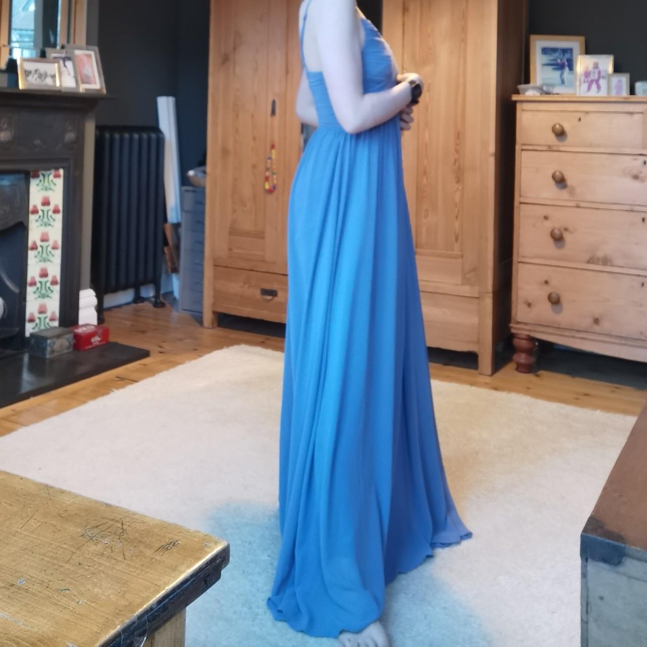 Cornflower blue chiffon maxi prom dress Long on me... Depop
