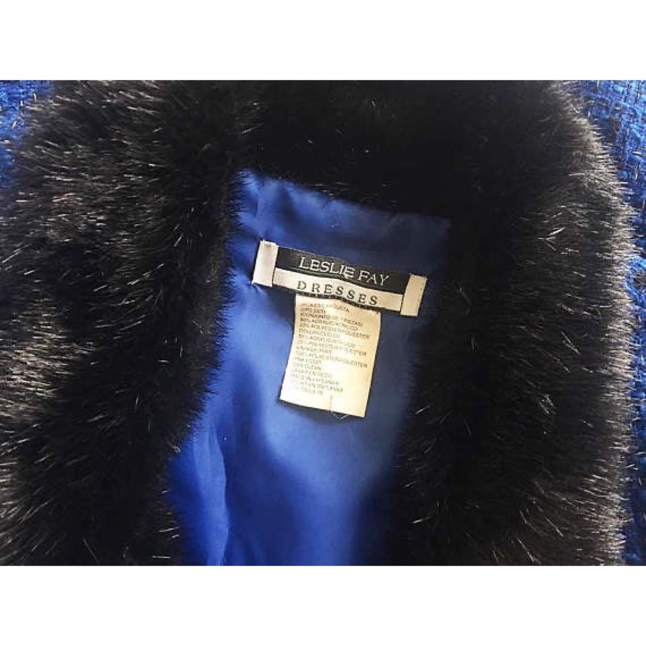 Leslie Fay Women's Blue and Black Jacket | Depop