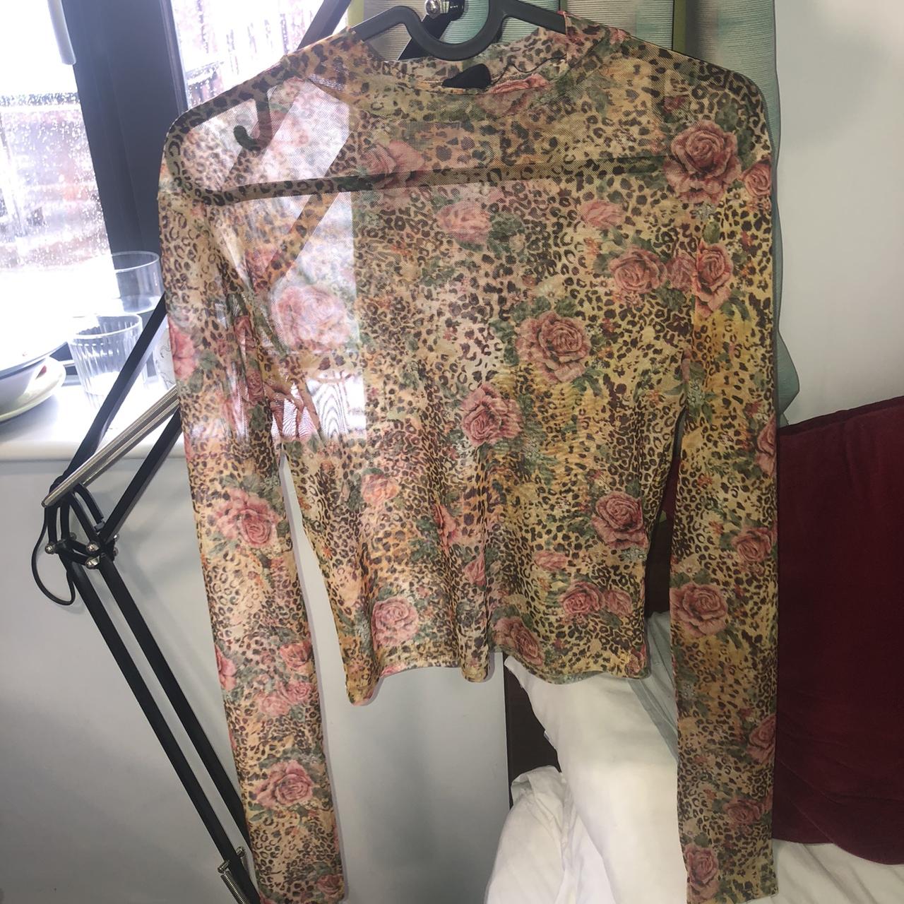 Urban Outfitters mesh top Medium / fits 812 floral... Depop