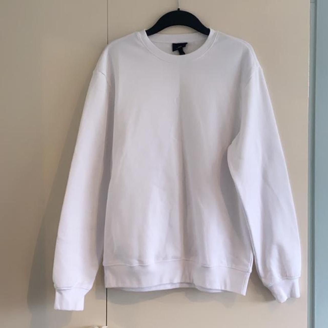 H&M white sweatshirt worn once - Depop