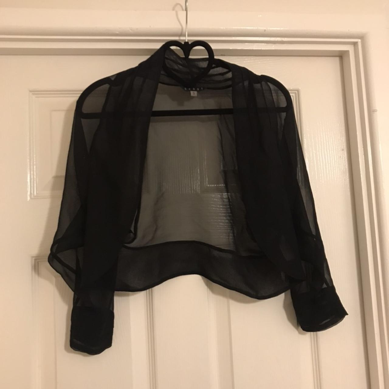 Vintage Coast black chiffon bolero. Size small. 30