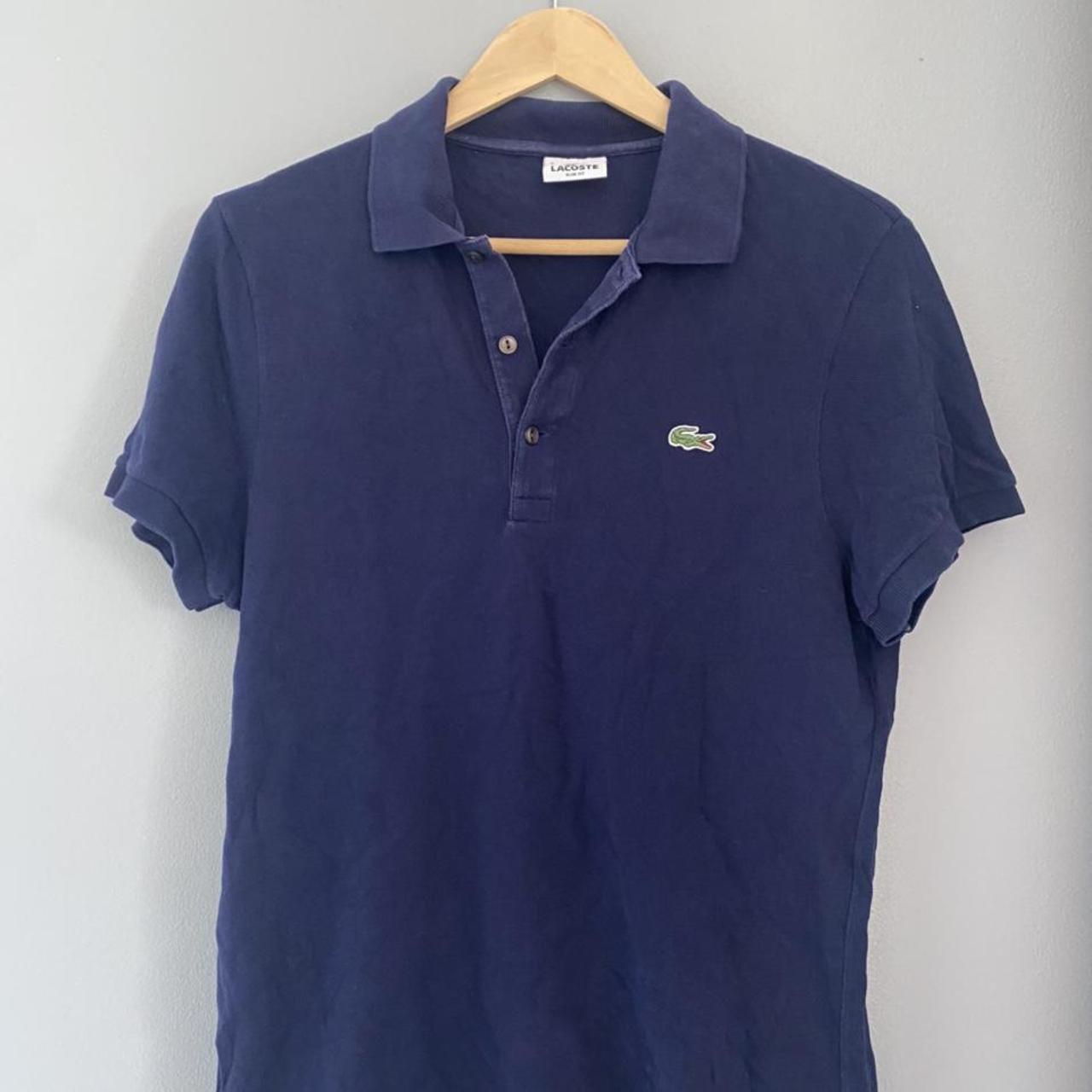 Navy Lacoste polo shirt size small, no flaws or... - Depop