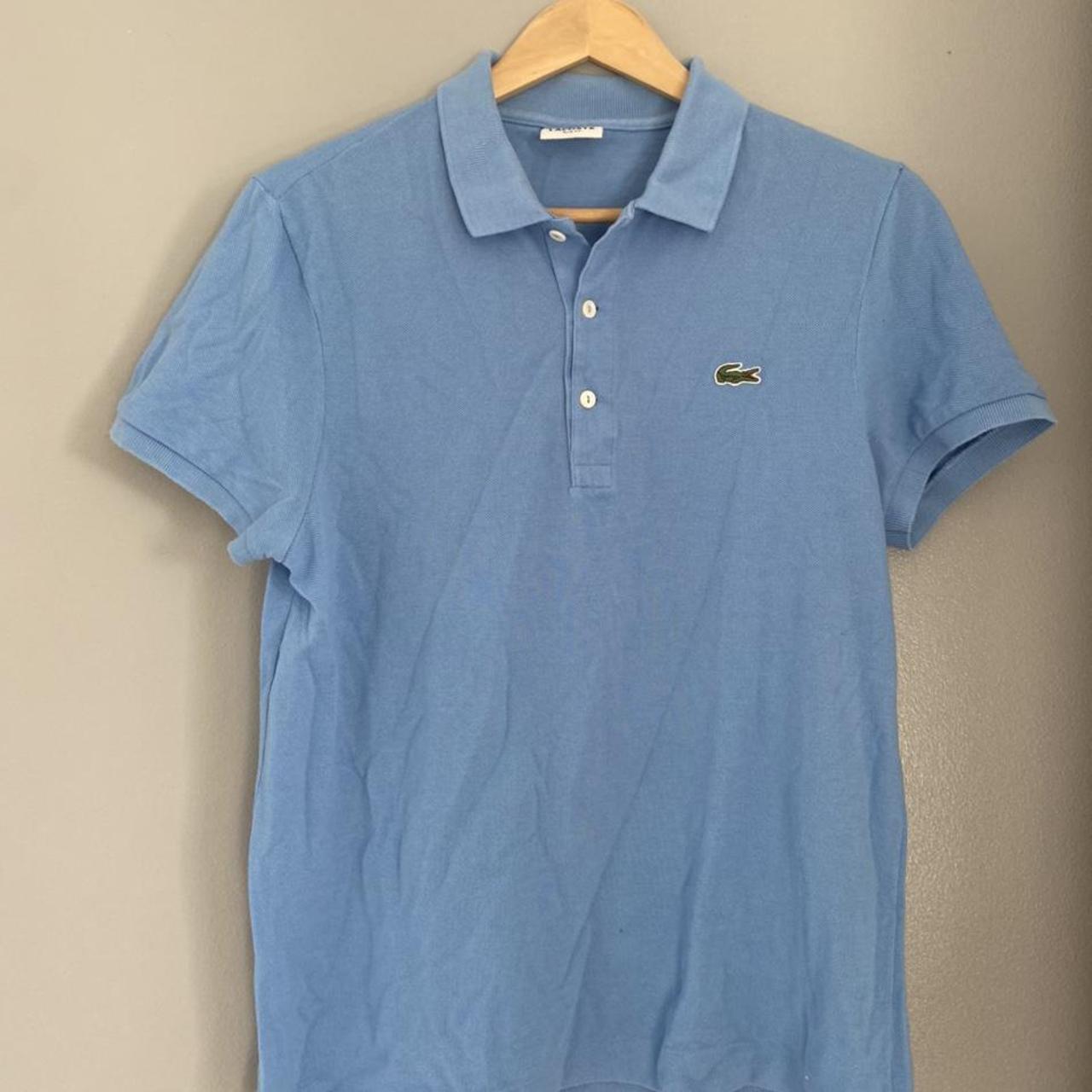 Light/baby blue Lacoste Polo shirt, size small, no... - Depop