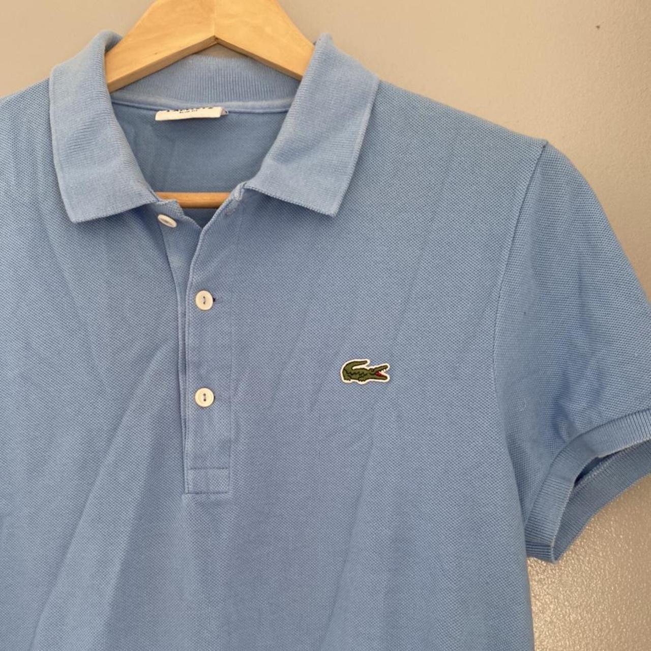 Light/baby blue Lacoste Polo shirt, size small, no... - Depop