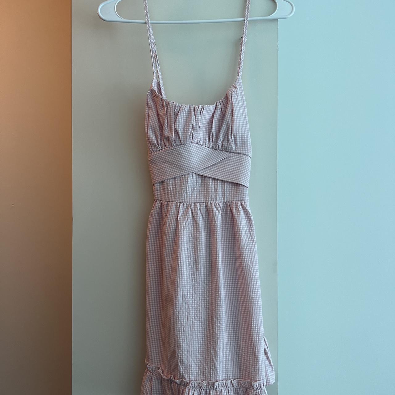 ZAFUL Women's Pink and White Dress (2)
