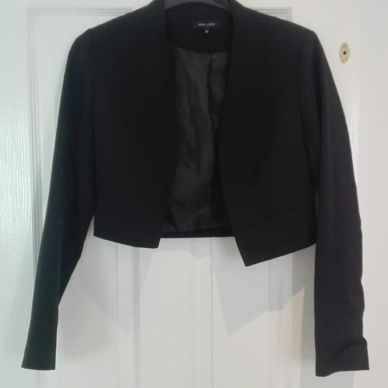 black Cropped new look blazer Depop