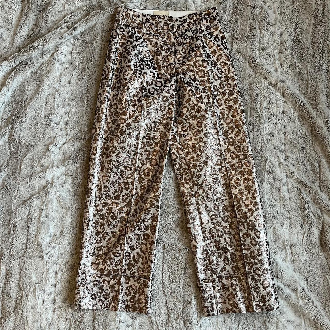 Sezane leopard pants size fr 34 Please notice the... - Depop