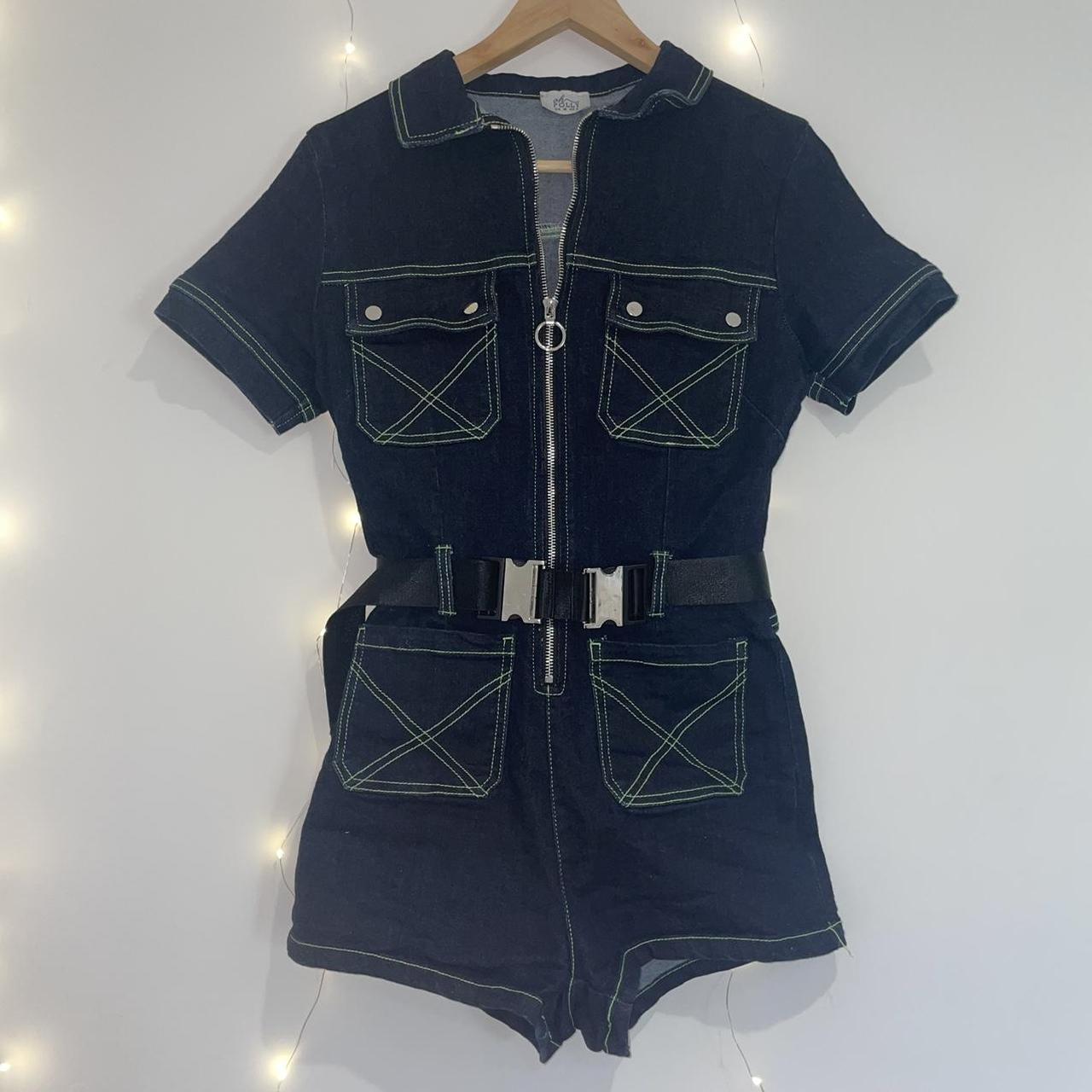 oh polly denim playsuit