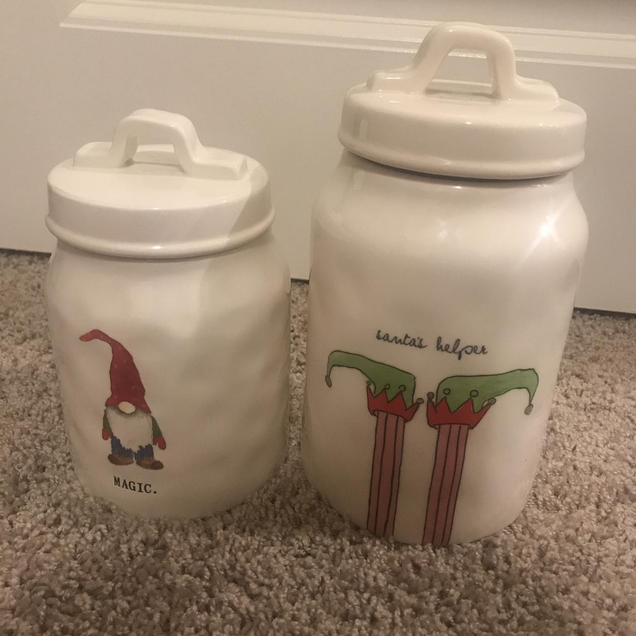 Rae Dunn Elf feet canister Merry Christmas New sold