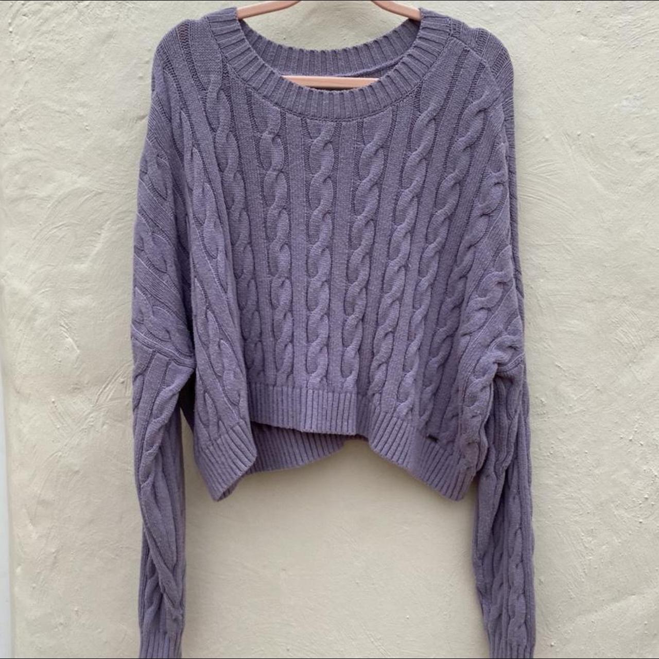 Hollister cable knit jumper. In purple colour. In... Depop