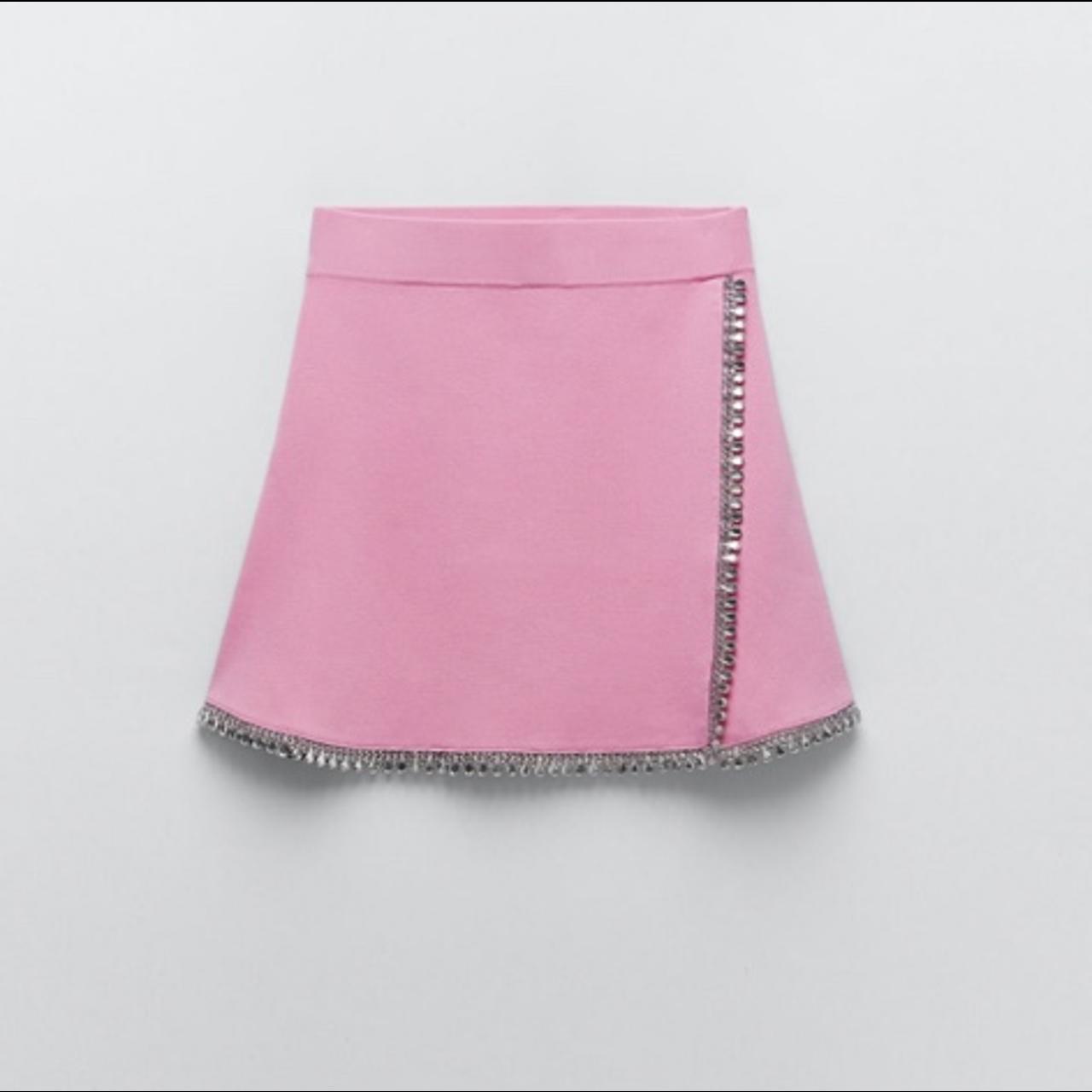 zara pink rhinestone skirt