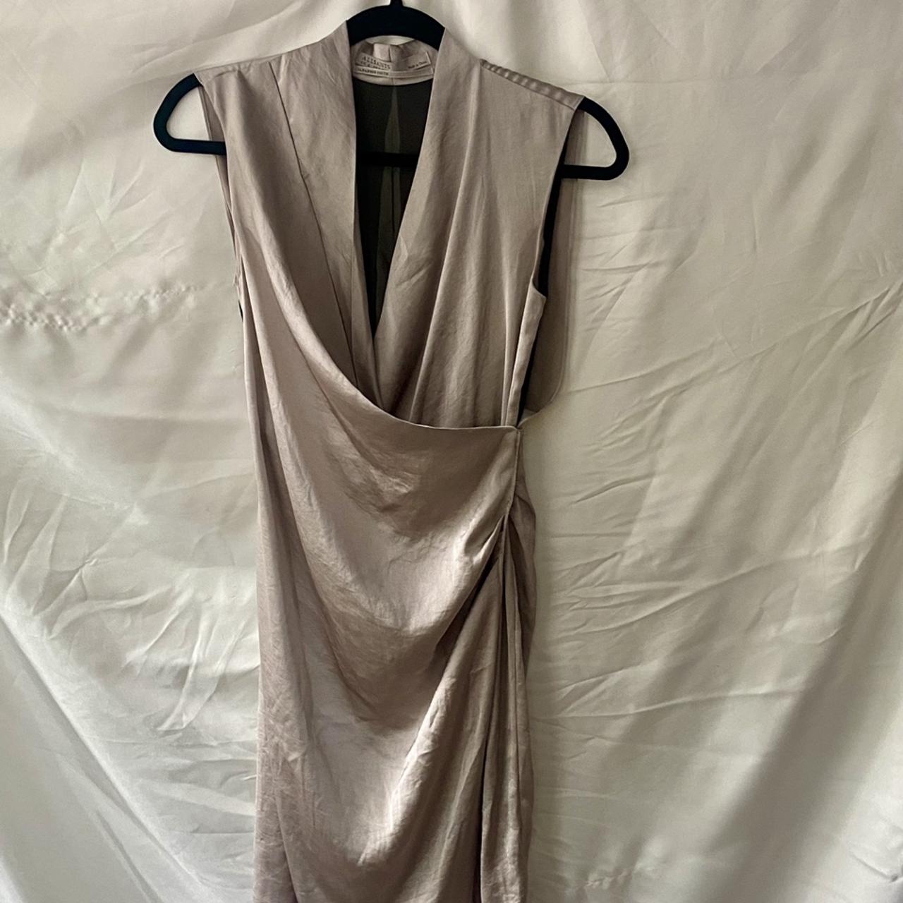 AllSaints Women's Silver Dress | Depop