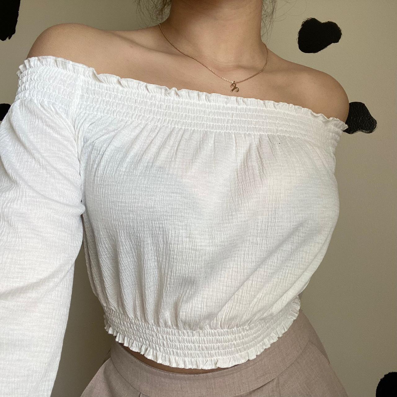 White off the shoulder top outlet h&m