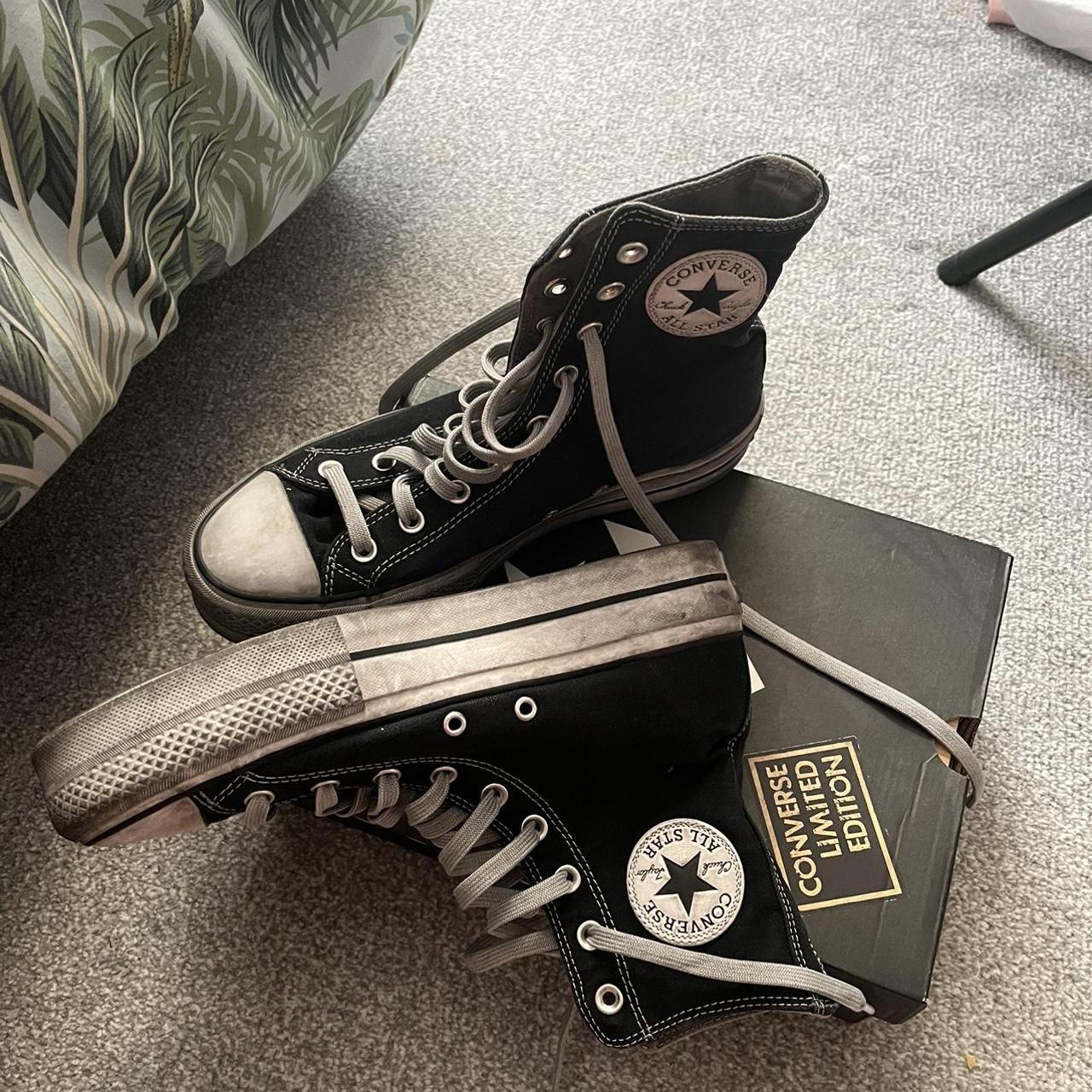 Limited edition converse Extra high platform worn... - Depop