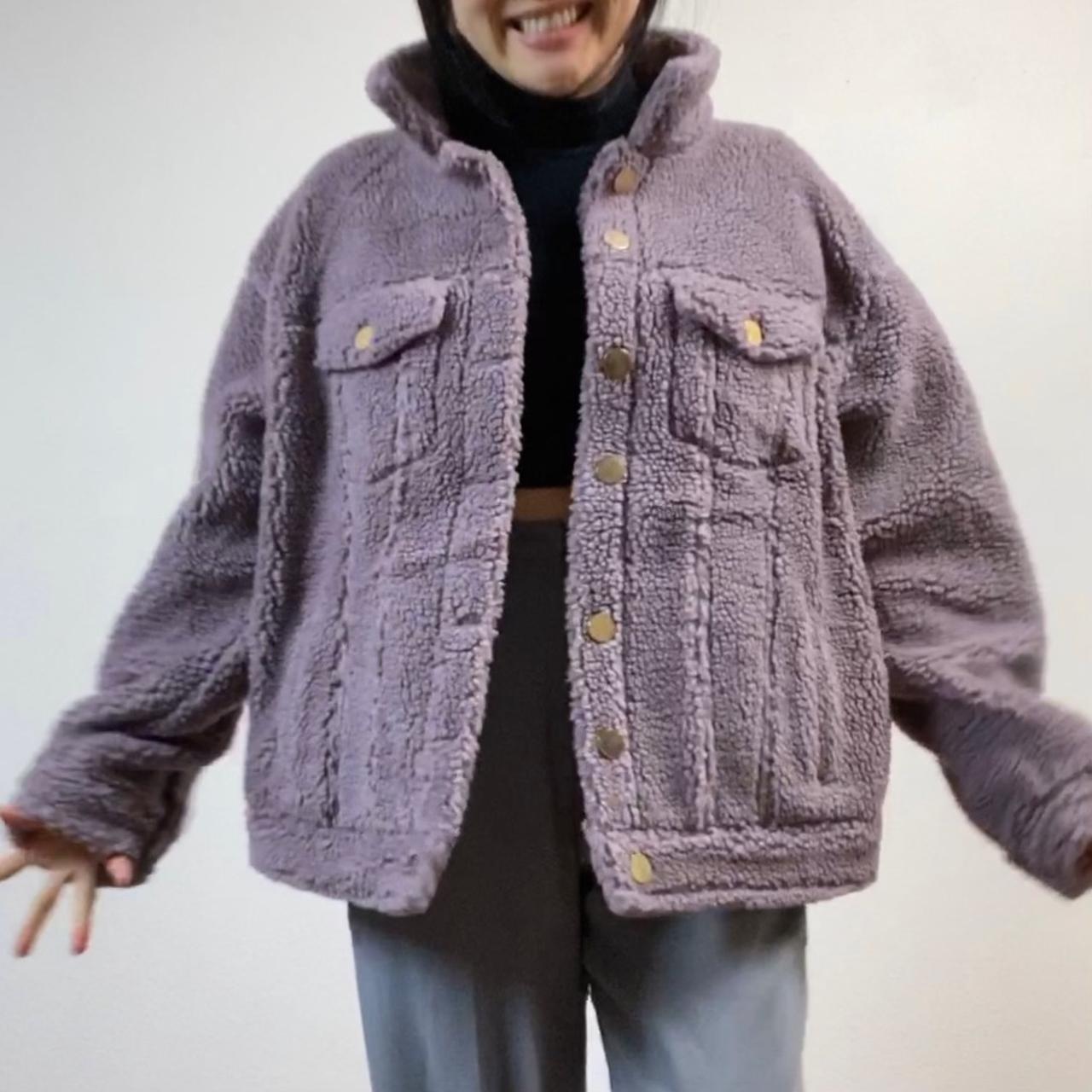 Lavender teddy jacket Thick and cozy Bought in. Depop