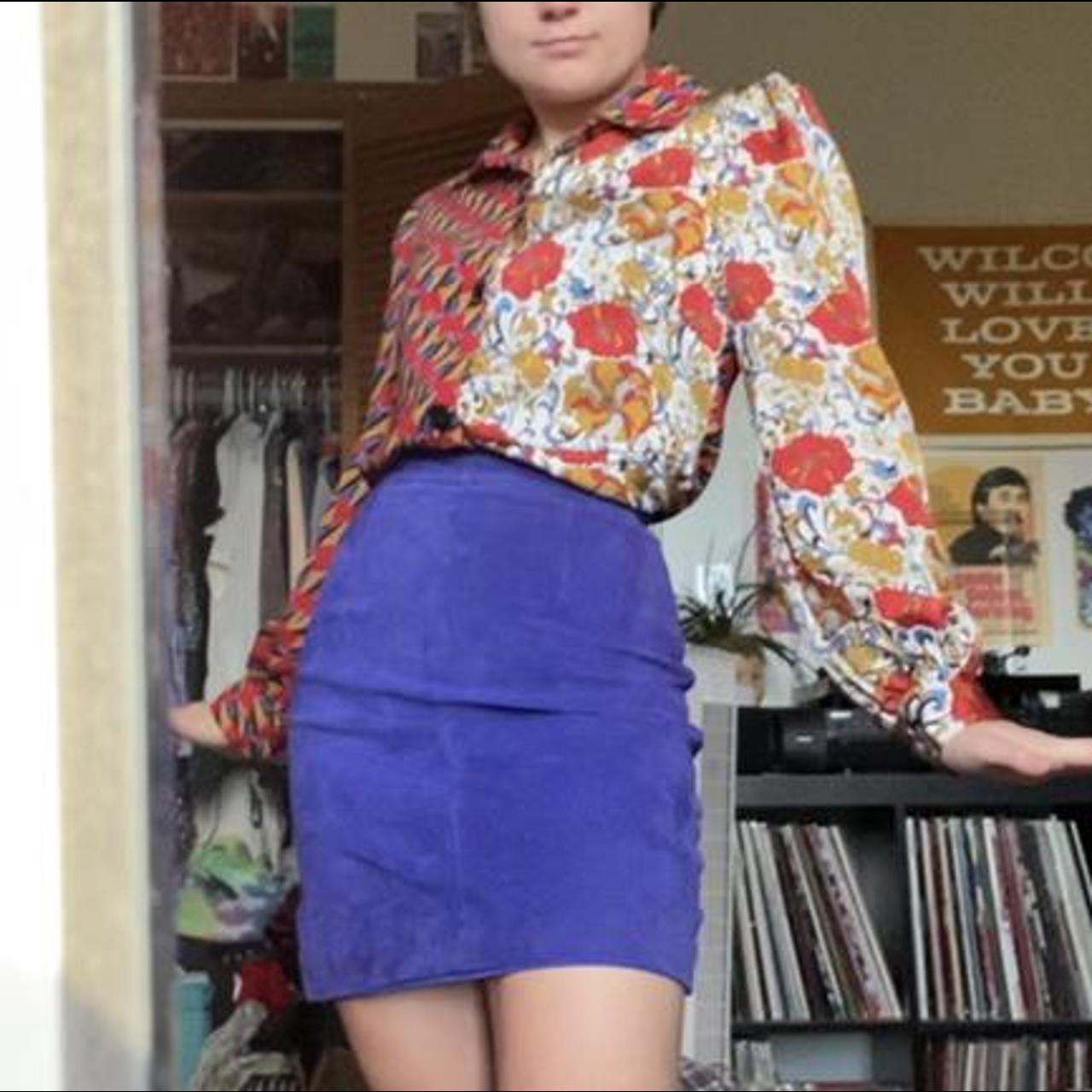 Ameri VINTAGE SUEDE LIKE ZIPPER SKIRT