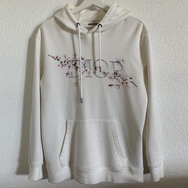 DIOR hoodie dior flower hoodie white Depop