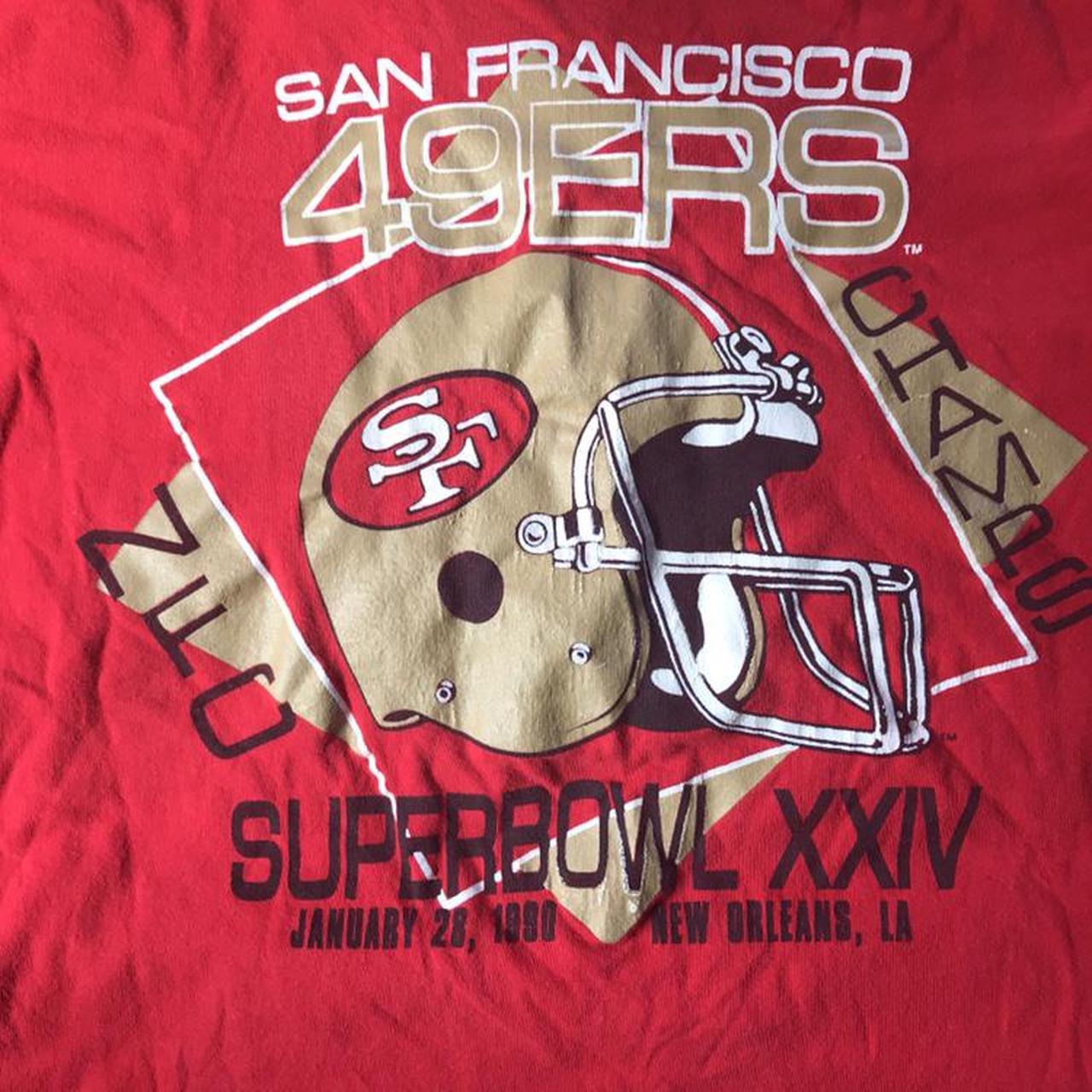 Vintage 90s San Francisco 49ers 1990 Super Bowl XXIV NFL 