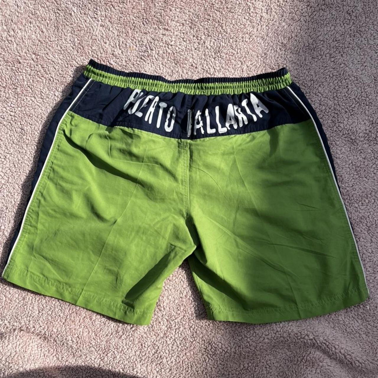 Diadora swim/board shorts Bright green and navy... - Depop