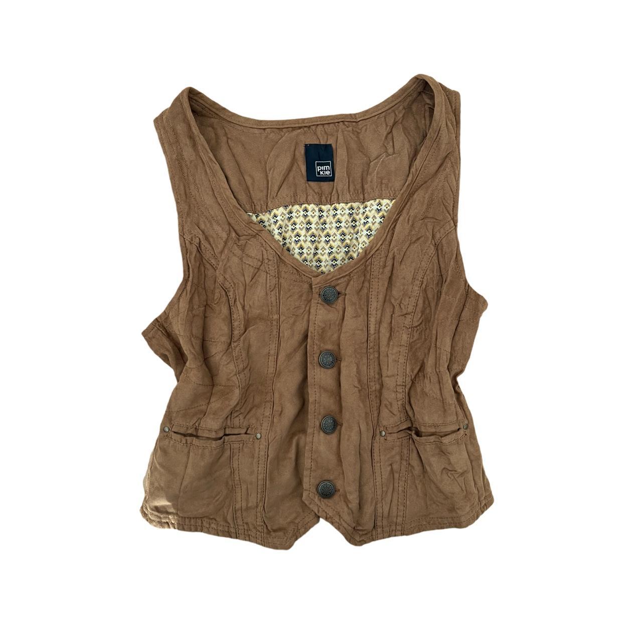 Pimkie Women's Brown and Tan Vest (3)