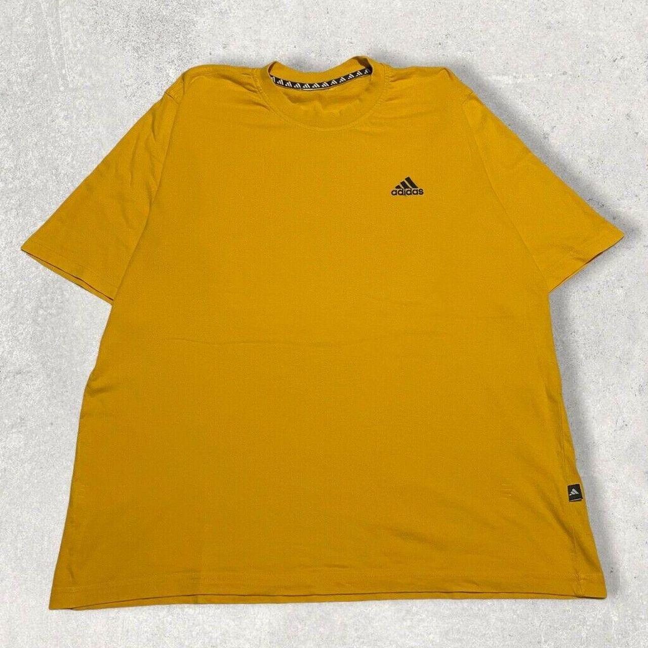 90s Adidas Small Logo T Shirt Yellow XL Faults... Depop