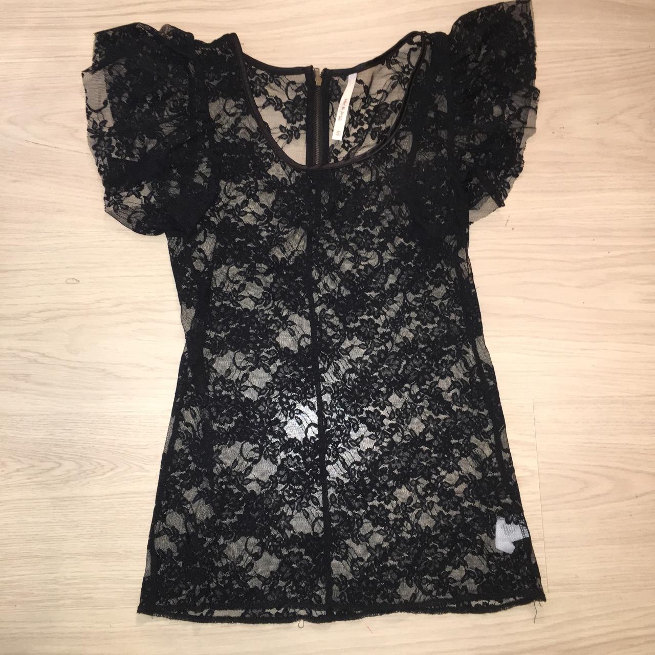 Nic Jess TKMAX Black Lace Top Frill Depop