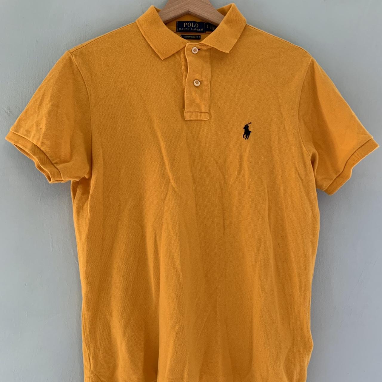 polo ralph lauren mustard yellow/orange polo shirt... - Depop