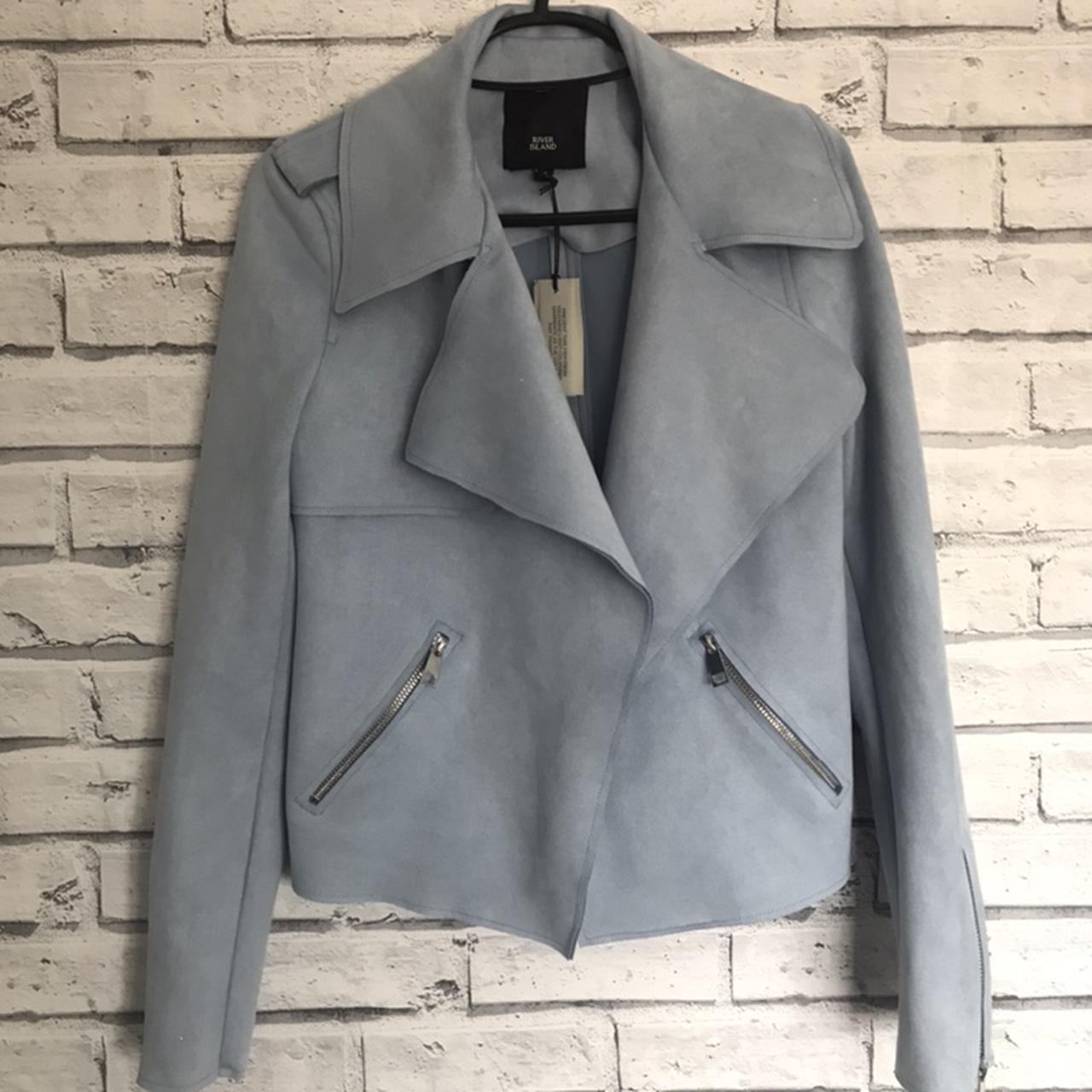 River island blue waterfall jacket Size 6 Brand new... - Depop