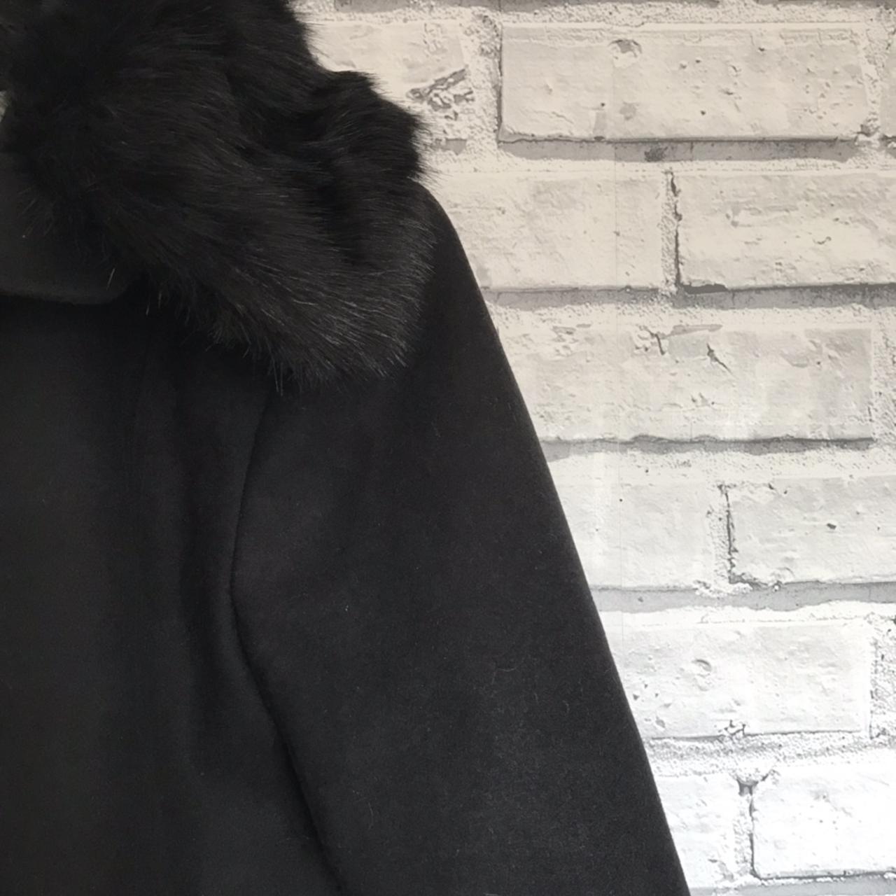 Oasis black coat Faux fur collared Worn a few... Depop