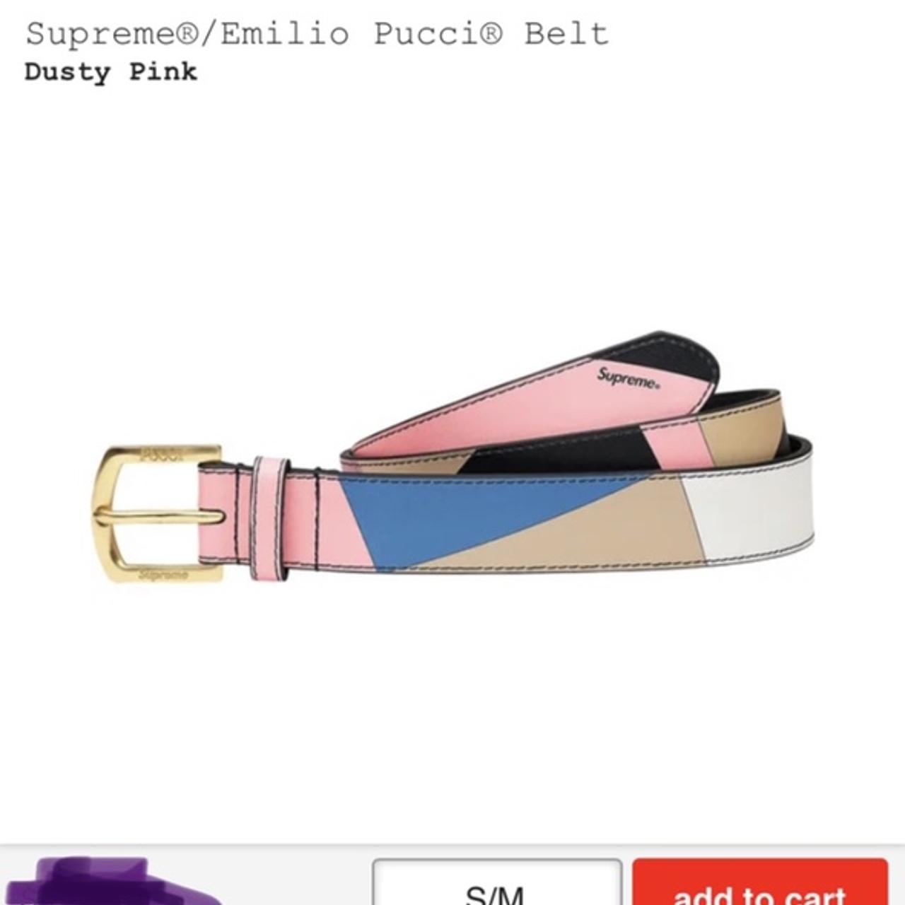 supreme x emilio pucci belt, dusty pink, size...