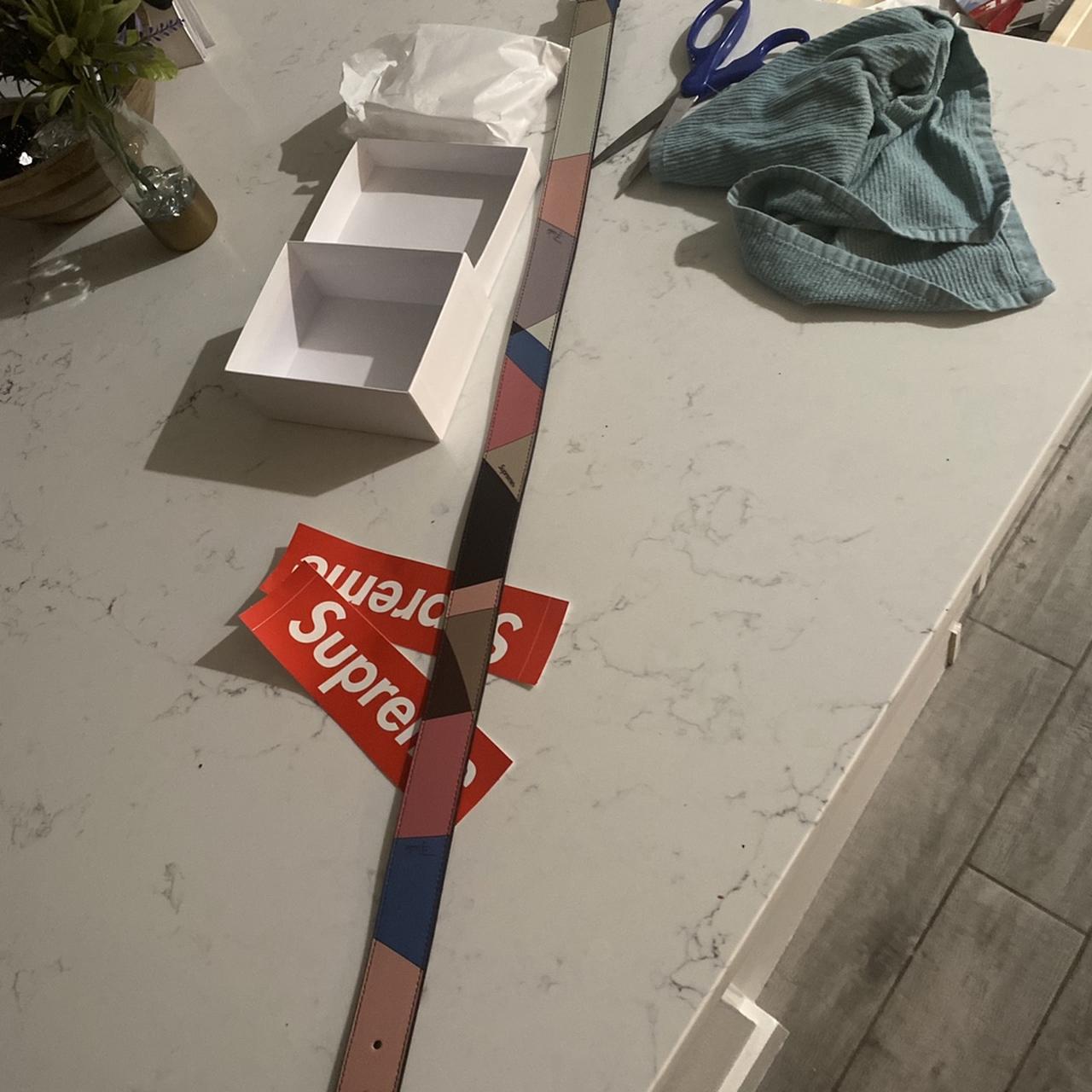 supreme x emilio pucci belt, dusty pink, size...