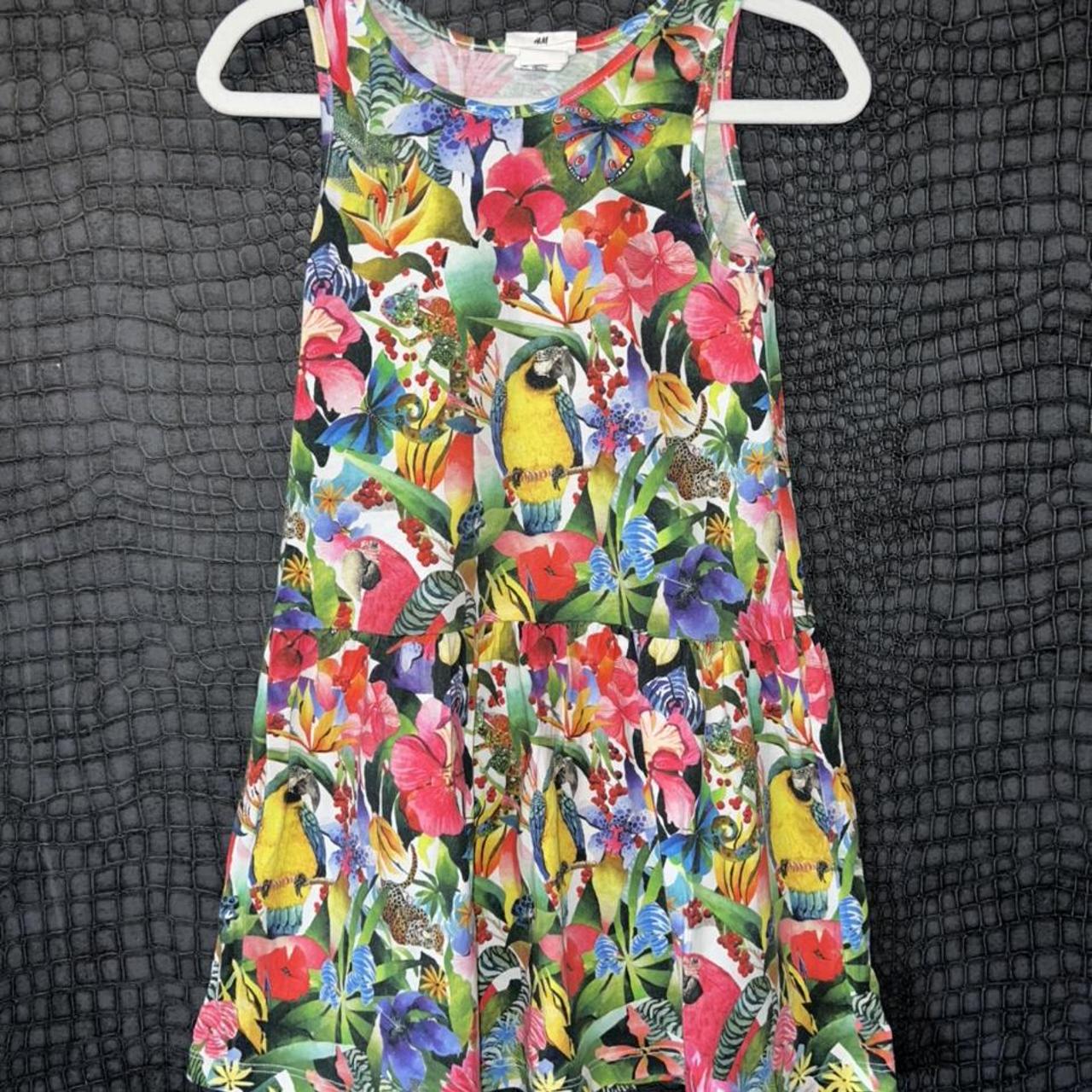 H M Parrot dress 4 6 years Multi coloured